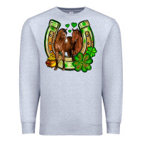 Heather Grey St. Patrick's Day horse horseshoe Premium Sweatshirt - OliviaCreatesArt