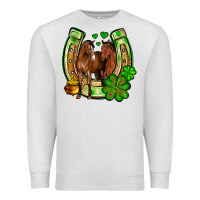 Oatmeal Heather St. Patrick's Day horse horseshoe Premium Sweatshirt - OliviaCreatesArt
