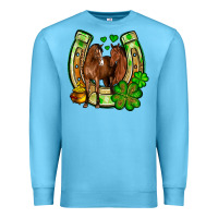Ocean Blue St. Patrick's Day horse horseshoe Premium Sweatshirt - OliviaCreatesArt