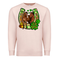 Pale Pink St. Patrick's Day horse horseshoe Premium Sweatshirt - OliviaCreatesArt