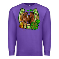 Purple St. Patrick's Day horse horseshoe Premium Sweatshirt - OliviaCreatesArt