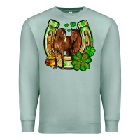 Seafoam St. Patrick's Day horse horseshoe Premium Sweatshirt - OliviaCreatesArt