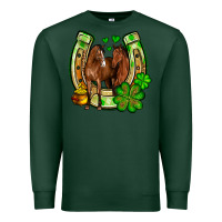 Sports Green St. Patrick's Day horse horseshoe Premium Sweatshirt - OliviaCreatesArt
