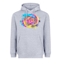 Heather Grey Mama Tie dye Leopard Heavyweight Hoodie - CowCowDesign