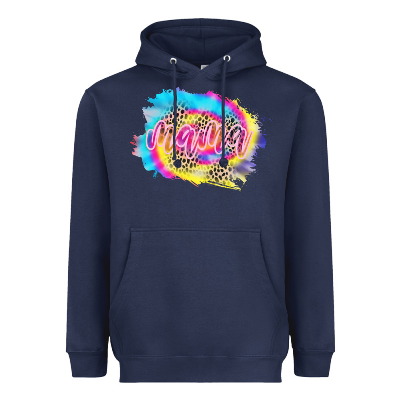 Mama Tie Dye Leopard Heavyweight Hoodie by CowCowDesign | Teevron