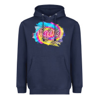 Navy Mama Tie dye Leopard Heavyweight Hoodie - CowCowDesign