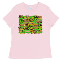 Bubblegum Pink horseshoe shamrock leopard wood glitter background Ladies Tee - Artiststas