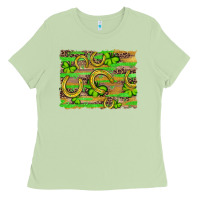 Matcha horseshoe shamrock leopard wood glitter background Ladies Tee - Artiststas