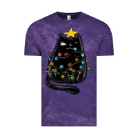 Cloud Purple christmas cat with lights Vintage Tee - MaliasSmallBusiness