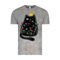 Cloud Rock christmas cat with lights Vintage Tee - MaliasSmallBusiness