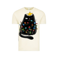 Vintage Arctic christmas cat with lights Vintage Tee - MaliasSmallBusiness