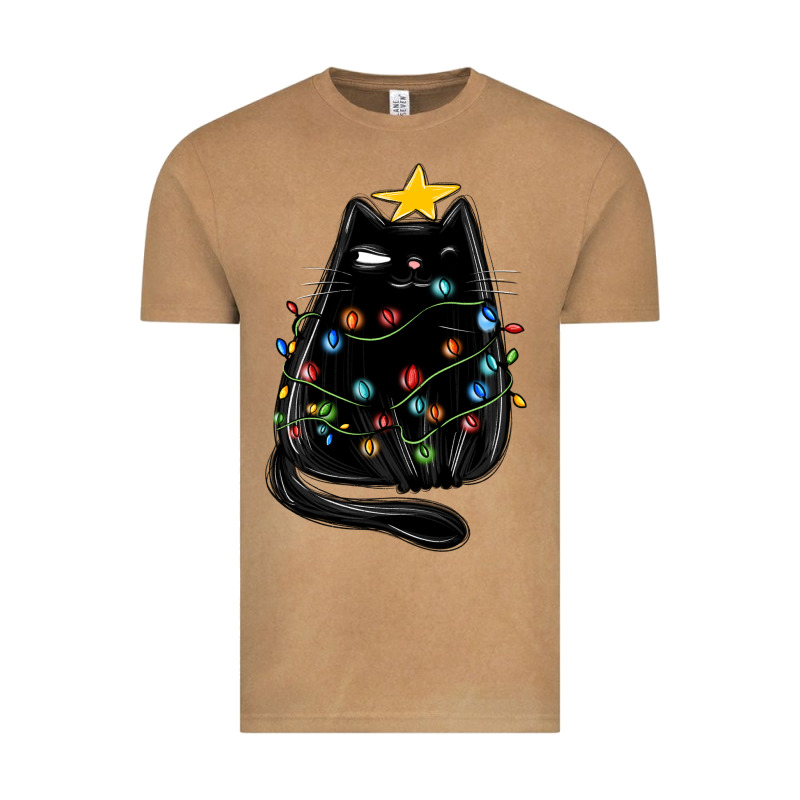 Christmas Cat With Lights Vintage Tee by MaliasSmallBusiness | Teevron