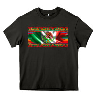 Asphalt mexico flag serape roses leopard and glitter licanse plate Heavy Core Tee - Artiststas