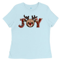 Baby Blue joy reindeer Ladies Tee - AdoDesignShop