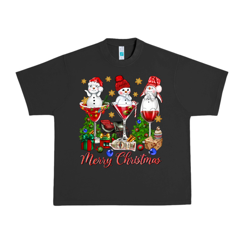 Merry Christmas Wine And Cocktails Urban Heavy Tee by NancyCooperArtShop | Teevron