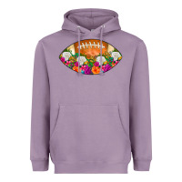 Lavender American Football Floral Heavyweight Hoodie - CowCowDesign