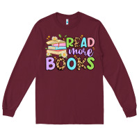 Burgundy read more books Long Sleeve Tee - Artiststas