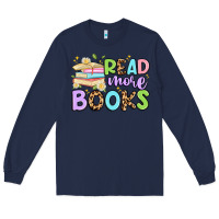 Navy read more books Long Sleeve Tee - Artiststas