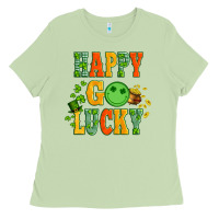 Matcha happy go lucky  with coin and shamrock Ladies Tee - Artiststas
