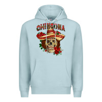 Blue Mist Chingona with roses Mexico Premium Hoodie - HowdyJamesFarm