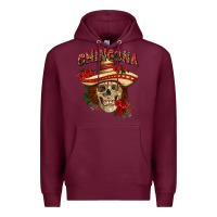 Burgundy Chingona with roses Mexico Premium Hoodie - HowdyJamesFarm
