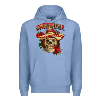 Colony Blue Chingona with roses Mexico Premium Hoodie - HowdyJamesFarm