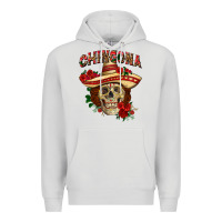 Dove Grey Chingona with roses Mexico Premium Hoodie - HowdyJamesFarm