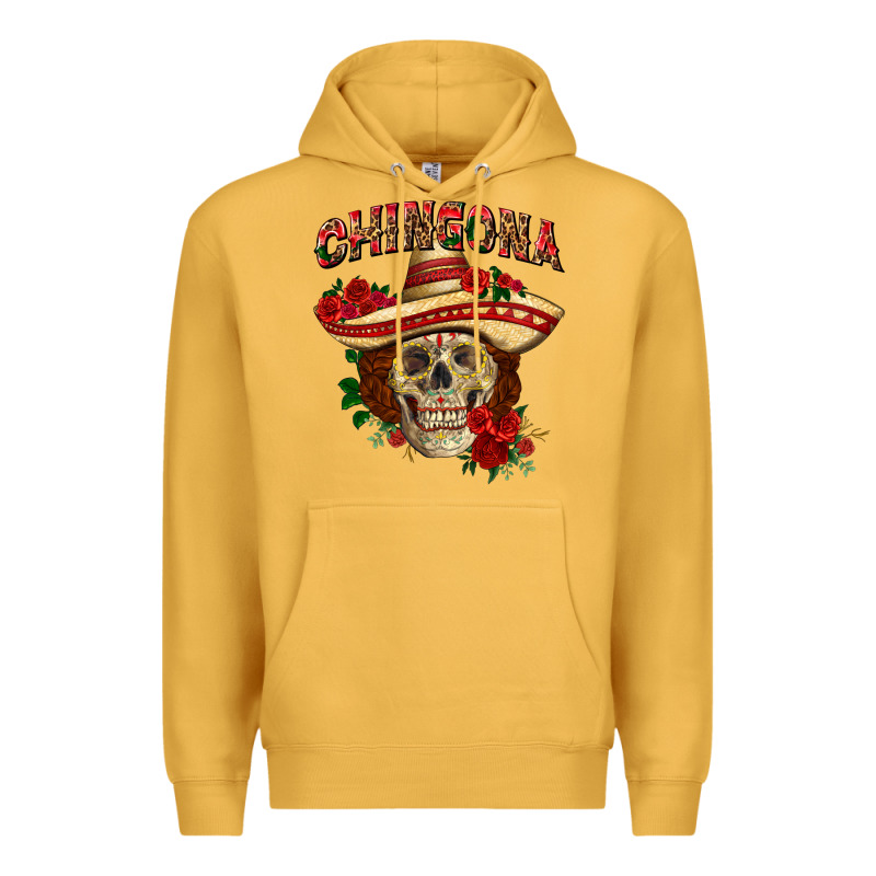 Chingona With Roses Mexico Premium Hoodie by HowdyJamesFarm | Teevron