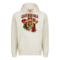 Oatmeal Heather Chingona with roses Mexico Premium Hoodie - HowdyJamesFarm
