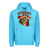 Ocean Blue Chingona with roses Mexico Premium Hoodie - HowdyJamesFarm