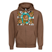 Chestnut lion with leopard and cowhide pattern Zipper Hoodie - TumblerDesignByShophia