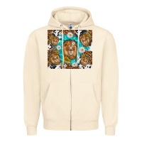 Sandshell lion with leopard and cowhide pattern Zipper Hoodie - TumblerDesignByShophia