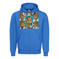 True Royal lion with leopard and cowhide pattern Zipper Hoodie - TumblerDesignByShophia