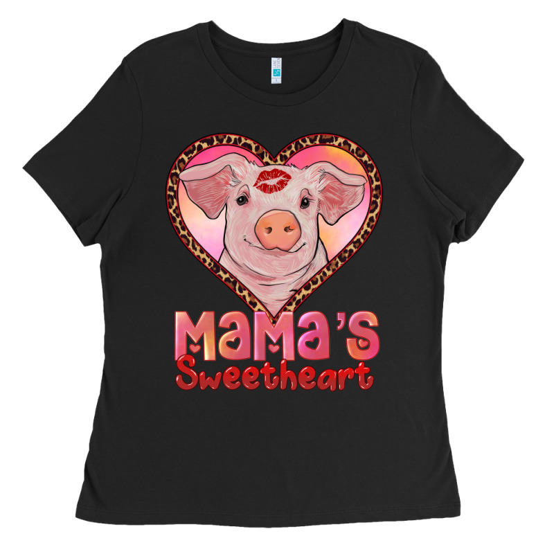 Mama's Sweetheart Baby Pig Ladies Tee by AdoDesignShop | Teevron