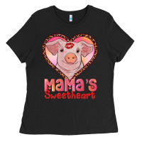 Black mama's sweetheart baby pig Ladies Tee - AdoDesignShop