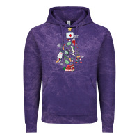 Cloud Purple nurse christmas tree Vintage Hoodie - MaliasSmallBusiness
