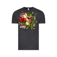 Vintage Black Christmas dinosaur Vintage Tee - MaliasSmallBusiness