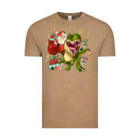 Vintage Coffee Christmas dinosaur Vintage Tee - MaliasSmallBusiness