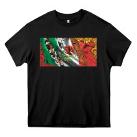 Black mexico flag cowhide leopard sunflower and roses licanse  plate Heavy Core Tee - Artiststas