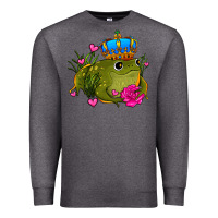 Charcoal Heather valentines day frog prince olivia Premium Sweatshirt - OliviaCreatesArt
