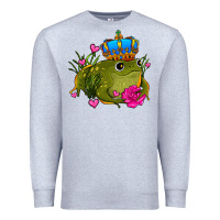 Heather Grey valentines day frog prince olivia Premium Sweatshirt - OliviaCreatesArt