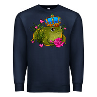 Navy valentines day frog prince olivia Premium Sweatshirt - OliviaCreatesArt