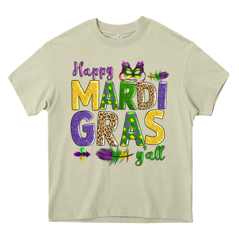 Happy Mardi Gras Y'all Heavy Core Tee by AdoDesignShop | Teevron