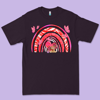 Valentines Day Rainbow With Heart Premium Tee Designed By Nancycooperartshop
