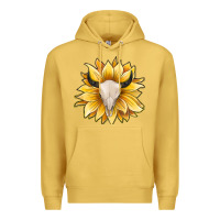 Antique Gold sunflower bull skull Premium Hoodie - JahusDesignShop