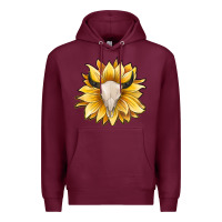 Burgundy sunflower bull skull Premium Hoodie - JahusDesignShop