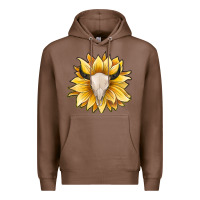 Chestnut sunflower bull skull Premium Hoodie - JahusDesignShop