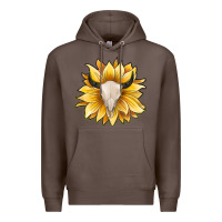 Coffee sunflower bull skull Premium Hoodie - JahusDesignShop