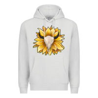 Dove Grey sunflower bull skull Premium Hoodie - JahusDesignShop