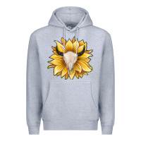 Heather Grey sunflower bull skull Premium Hoodie - JahusDesignShop